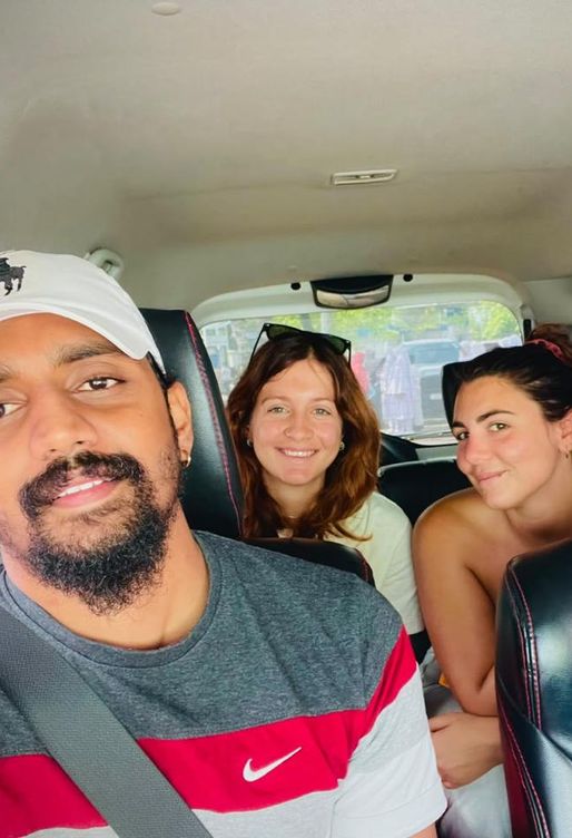 Chauffeur and guests travelling together in Sri Lanka